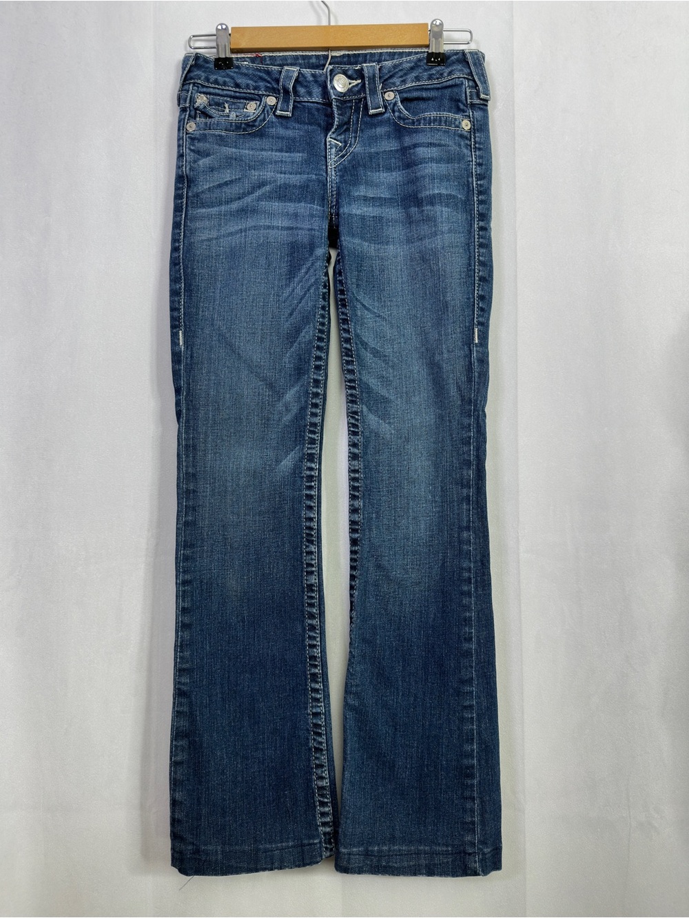 True Religion Women's Flared Jeans Dark Blue Wash 26 Denim Hipster Casual